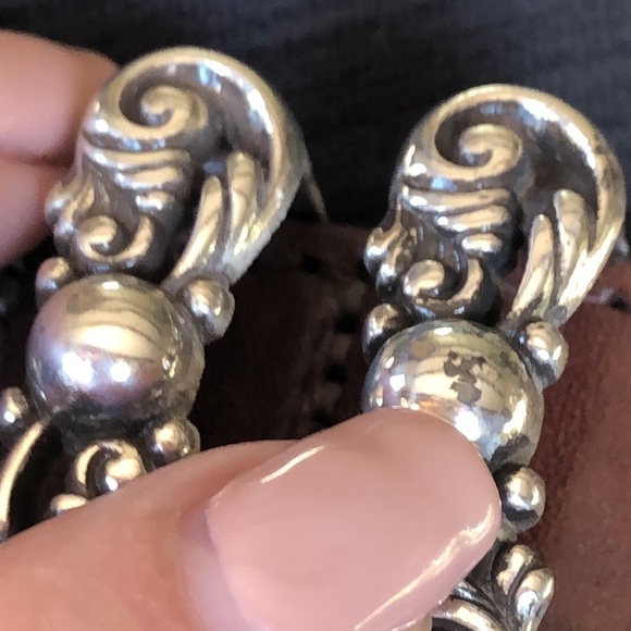 Brighton Brown Woven Leather Belt Ornate Buckle Size 32 - Picture 8 of 11